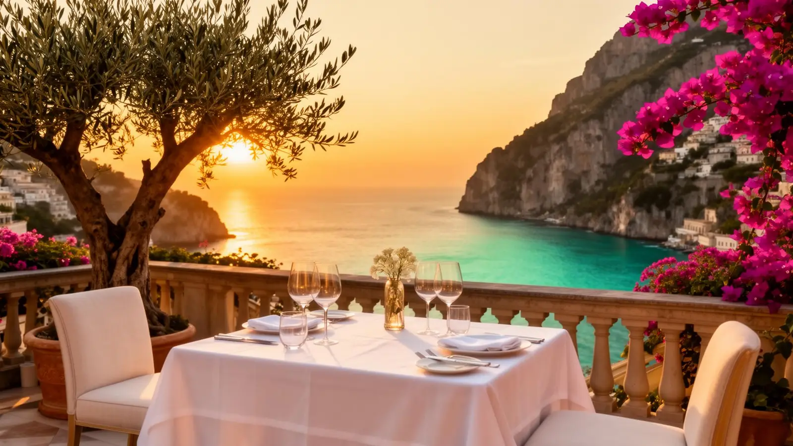 Stunning Italian coastline at golden hour Stunning Italian coastline at golden hour